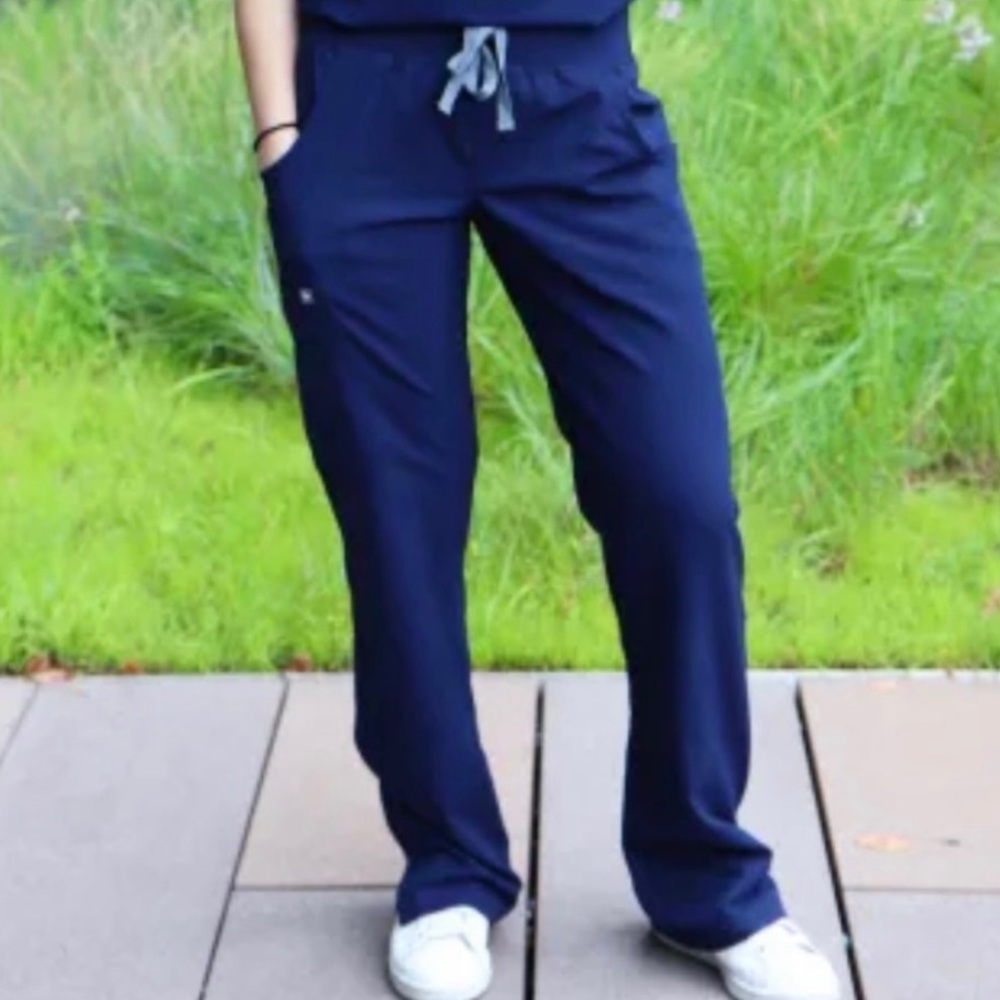 Figs navy blue high waisted yola bottom.